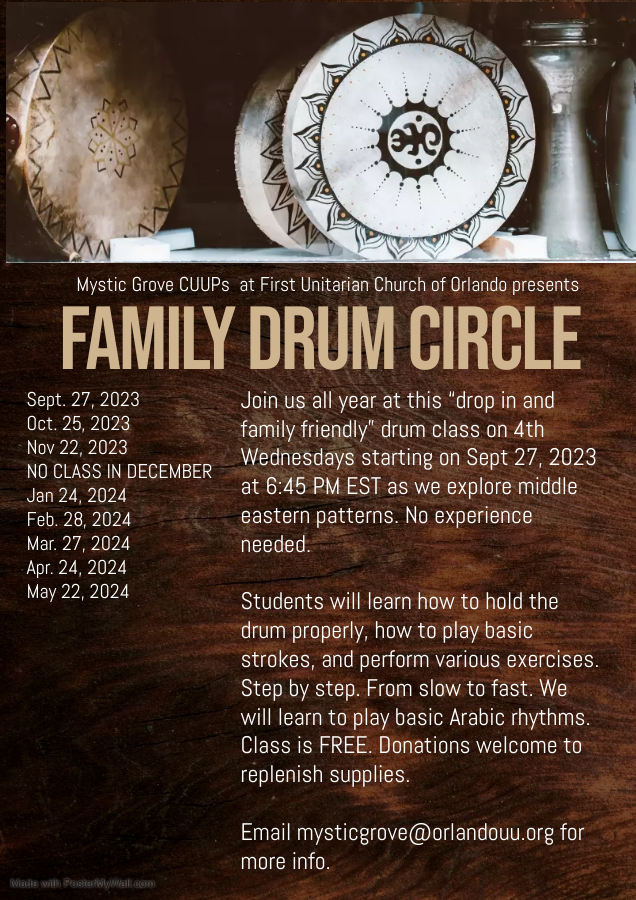 Sept 2023-May 2024 MG Family Drum Circle Flier